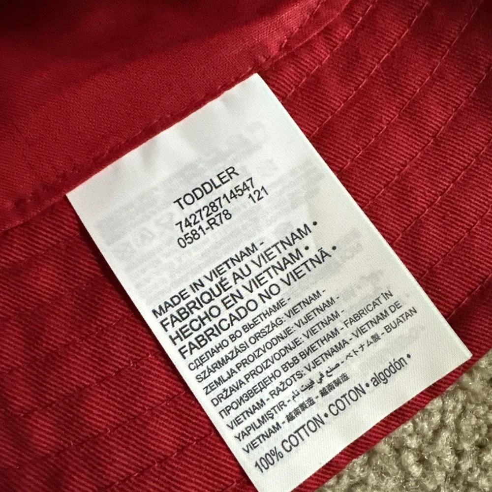 NIKE AIR JORDAN‎ Bucket Hat With Straps, Infant/Toddler Size 2T/4T Gym Red